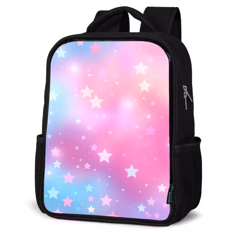 Kinderrucksack - Schwarz - Sterne - Rosa - Blau — 4