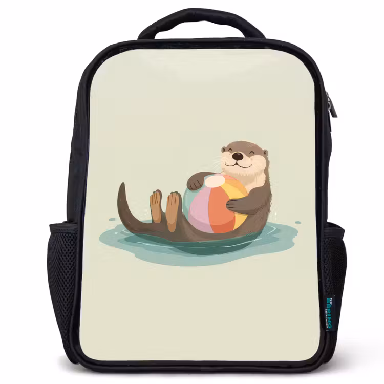 Kinderrucksack - Schwarz - Otter - Strandball - Farbenfroh — 1