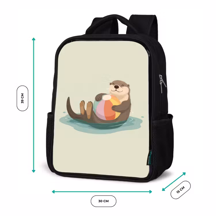 Kinderrucksack - Schwarz - Otter - Strandball - Farbenfroh — 6