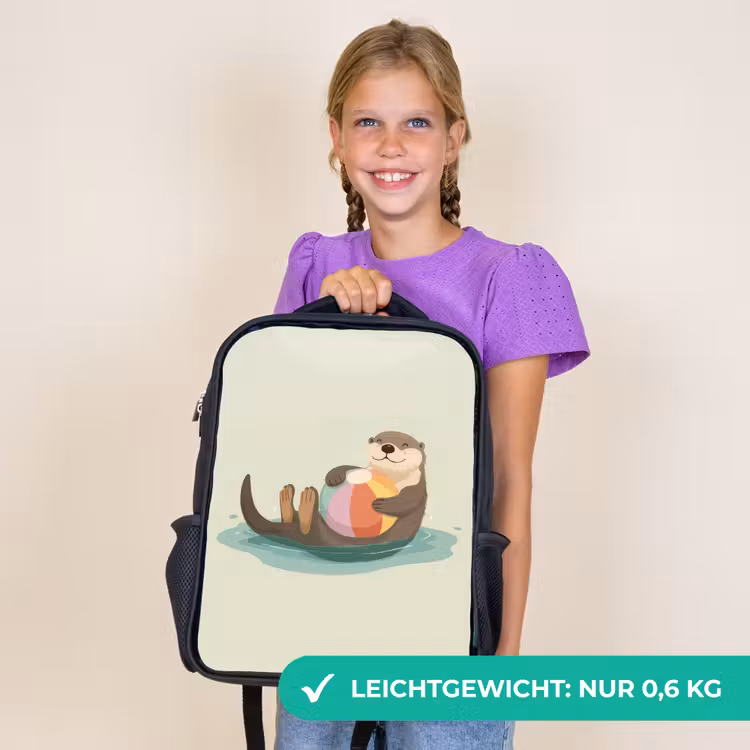 Kinderrucksack - Schwarz - Otter - Strandball - Farbenfroh — 7