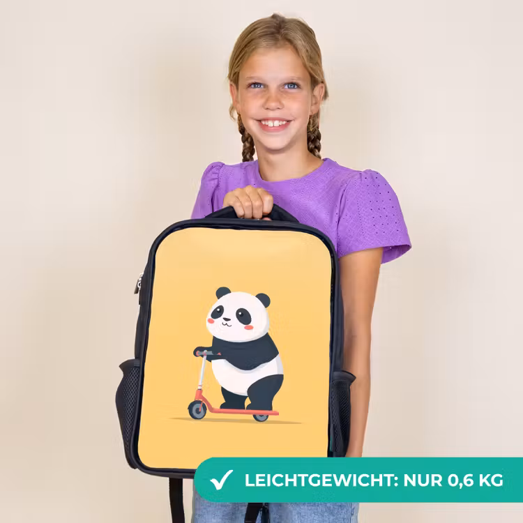 Kinderrucksack - Schwarz - Panda - Stufe - Gelb — 7