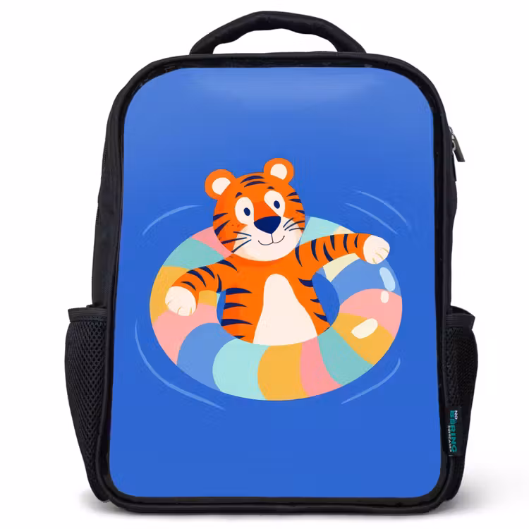 Kinderrucksack - Schwarz - Tiger - Schwimmband - Wasser — 1