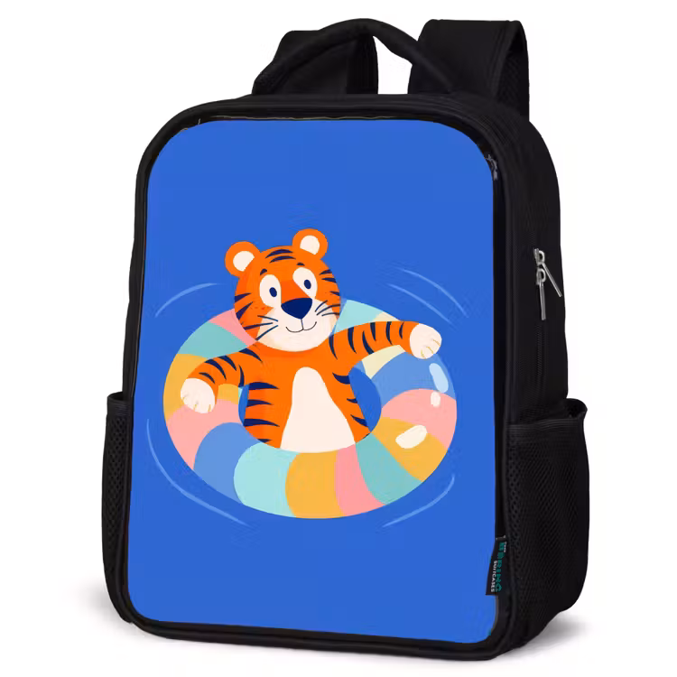 Kinderrucksack - Schwarz - Tiger - Schwimmband - Wasser — 4