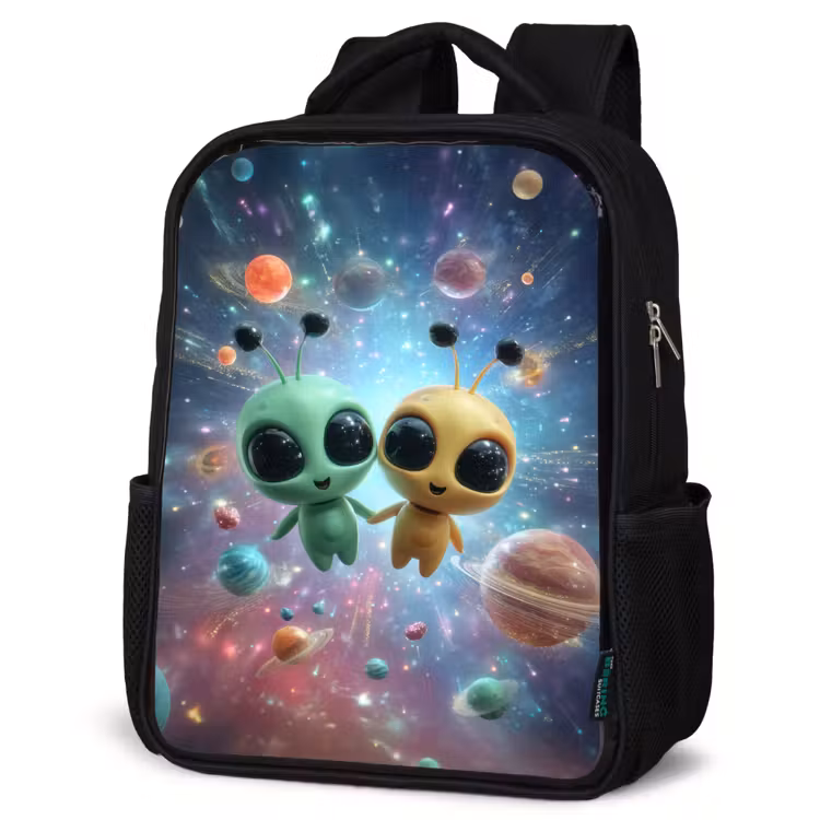 Kinderrucksack - Schwarz - Weltraumfreunde schweben zwischen den Planeten — 4