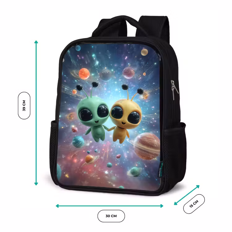 Kinderrucksack - Schwarz - Weltraumfreunde schweben zwischen den Planeten — 6