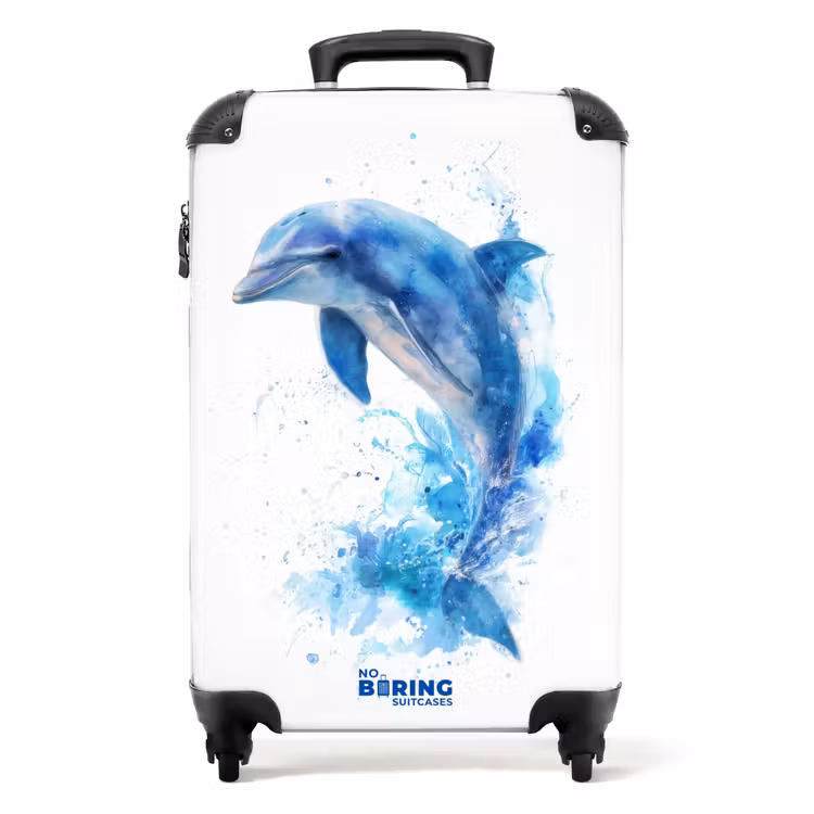 Koffer - Blauer Delphin auf weißem Hintergrund — 1