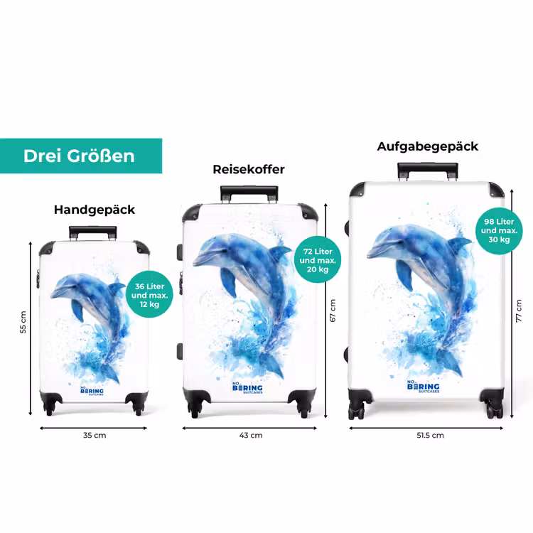 Koffer - Blauer Delphin auf weißem Hintergrund — 3