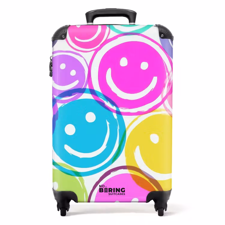 Koffer - Farbige Smiley-Gesichter auf weißem Hintergrund — 1