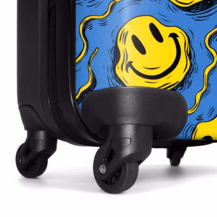 Koffer - Gelbe verschnörkelte Smiley-Gesichter auf blauem Hintergrund — 7