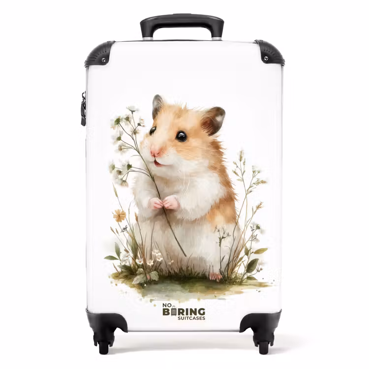 Koffer - Hamster mit Blumen — 1