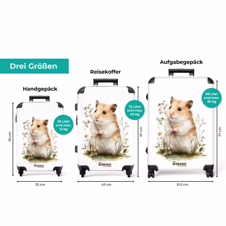 Koffer - Hamster mit Blumen — 3