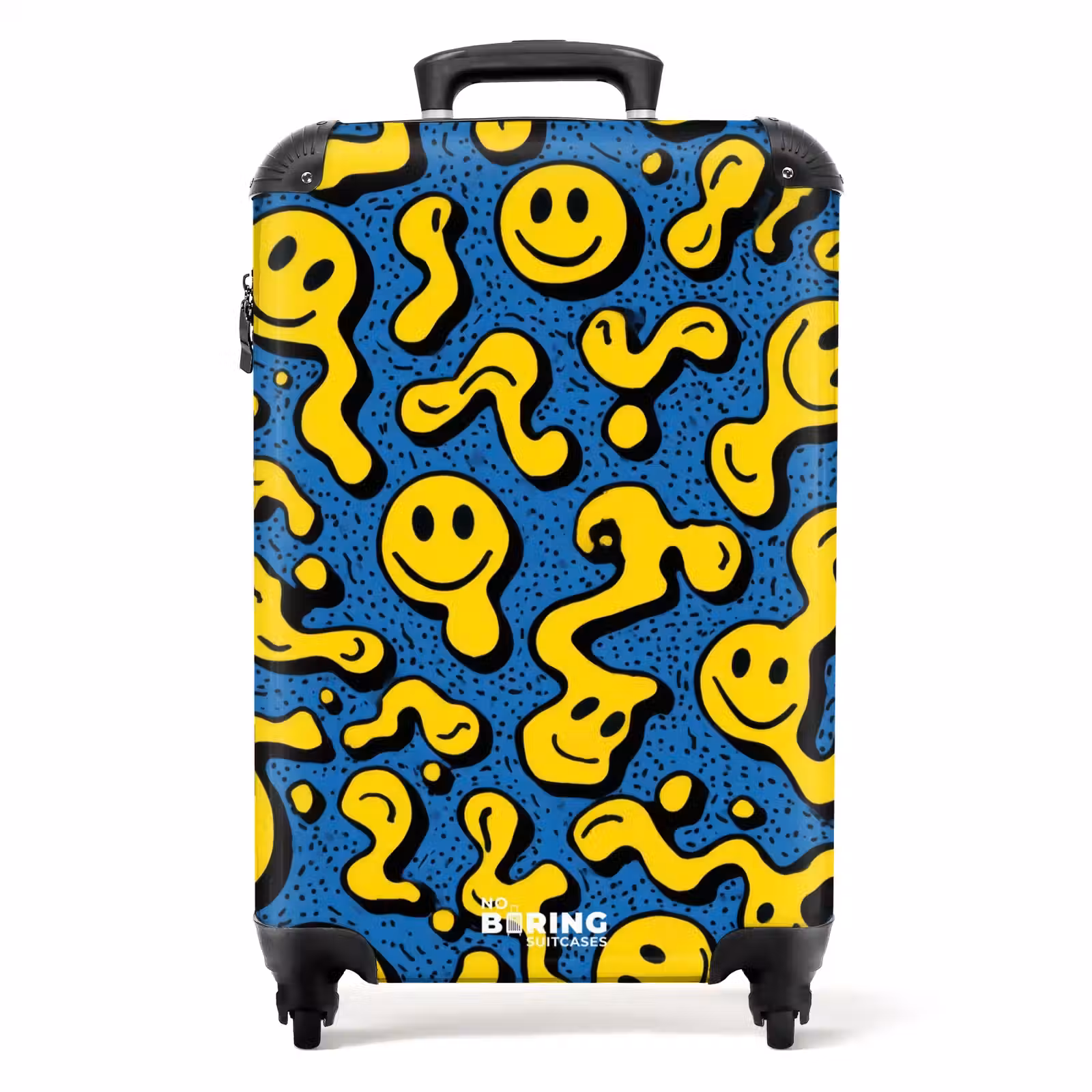 Koffer - Fließende Smiley-Gesichter auf blauem Hintergrund — 1