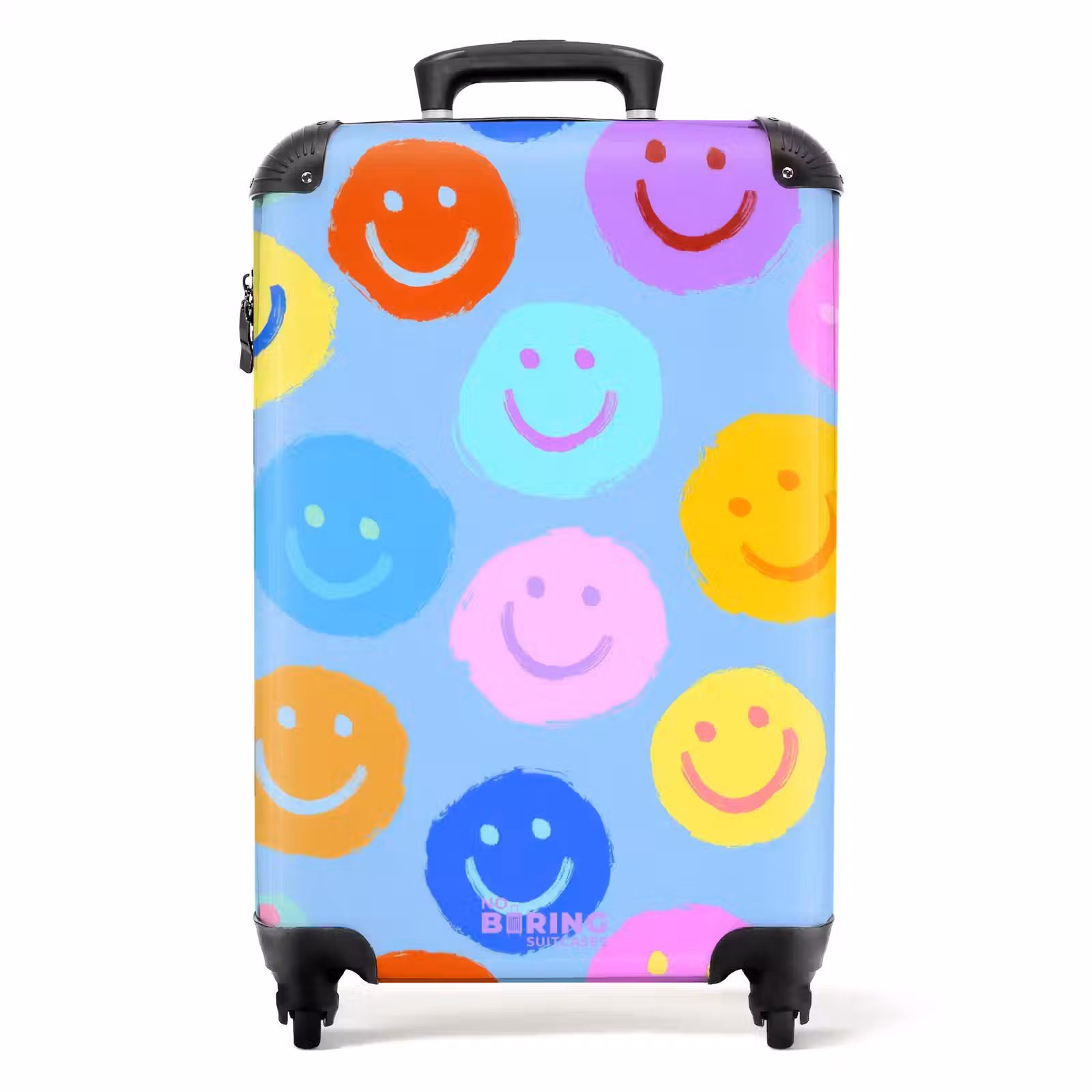 Koffer - Regenbogen-Smiley-Gesichter auf blauem Hintergrund — 1