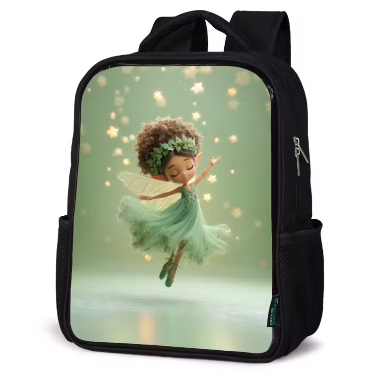 Kinderrucksack - Schwarz - Tanzende Naturfee in schwebender Sternenpracht — 4
