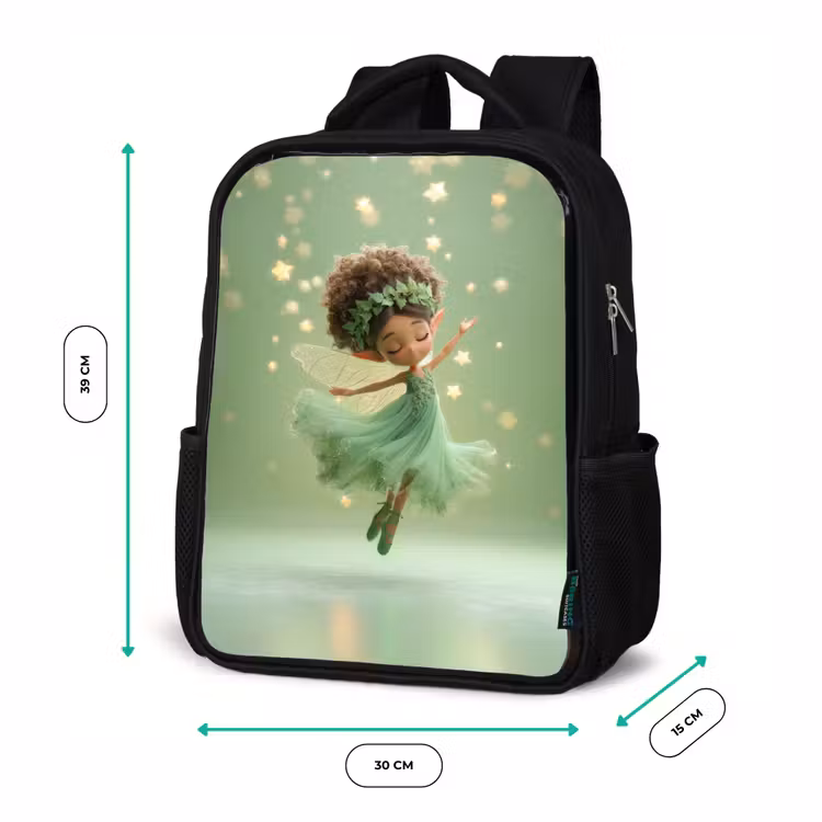 Kinderrucksack - Schwarz - Tanzende Naturfee in schwebender Sternenpracht — 6