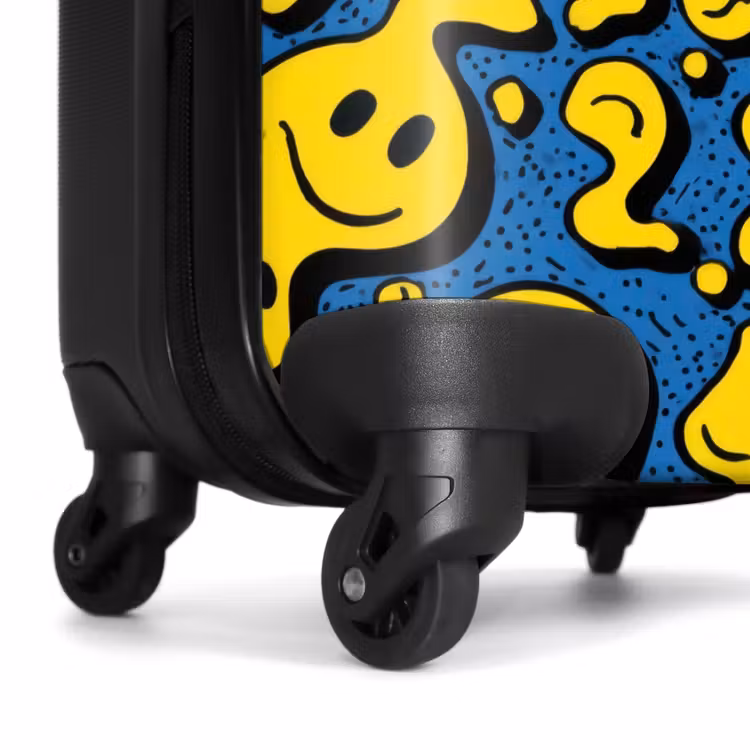 Koffer - Fließende Smiley-Gesichter auf blauem Hintergrund — 7