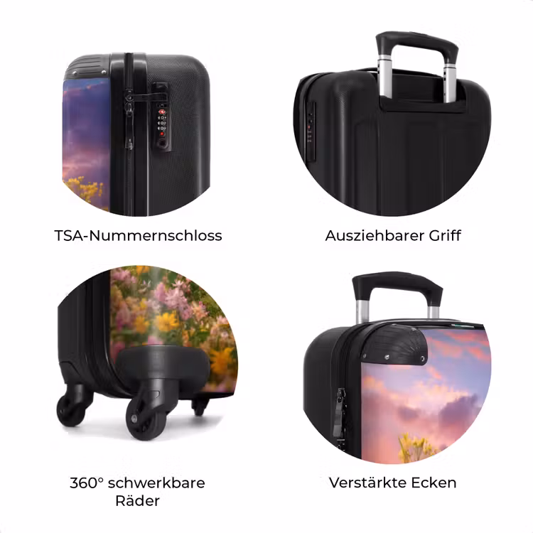 Koffer - Hamster zwischen Blumen mit Sonnenuntergang — 8