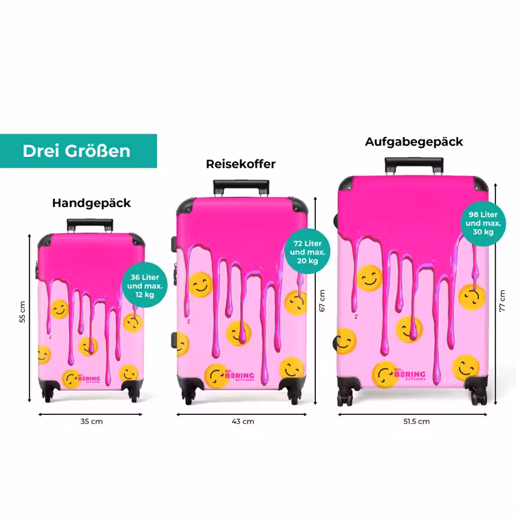 Koffer - Rosa Farbe über Smileys tropfen — 3