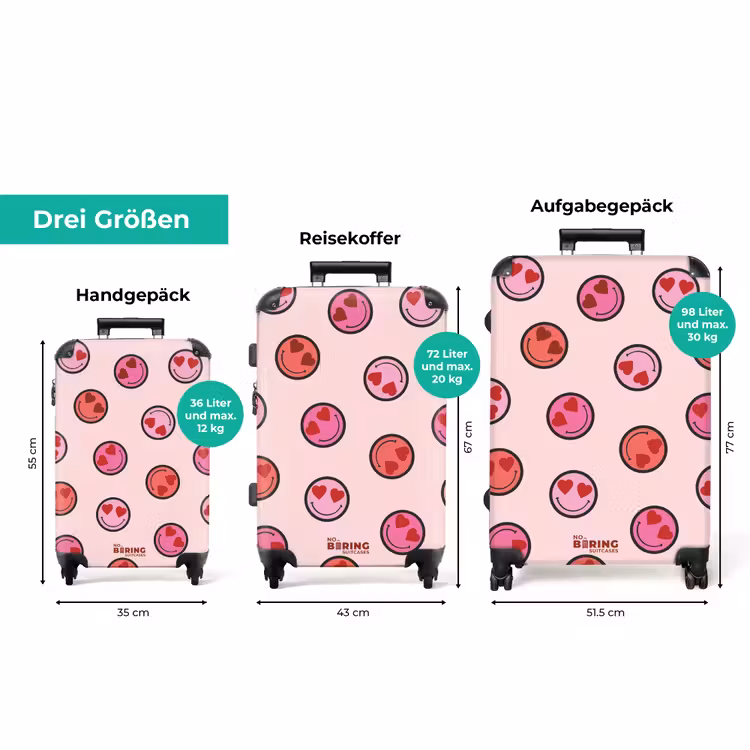 Koffer - Rosa Smiley-Gesichter auf rosa Hintergrund — 3