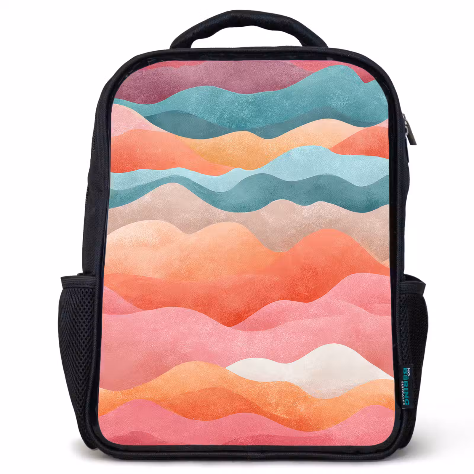 Kinderrucksack - Schwarz - Wellen - Bunt - Abstrakt — 1