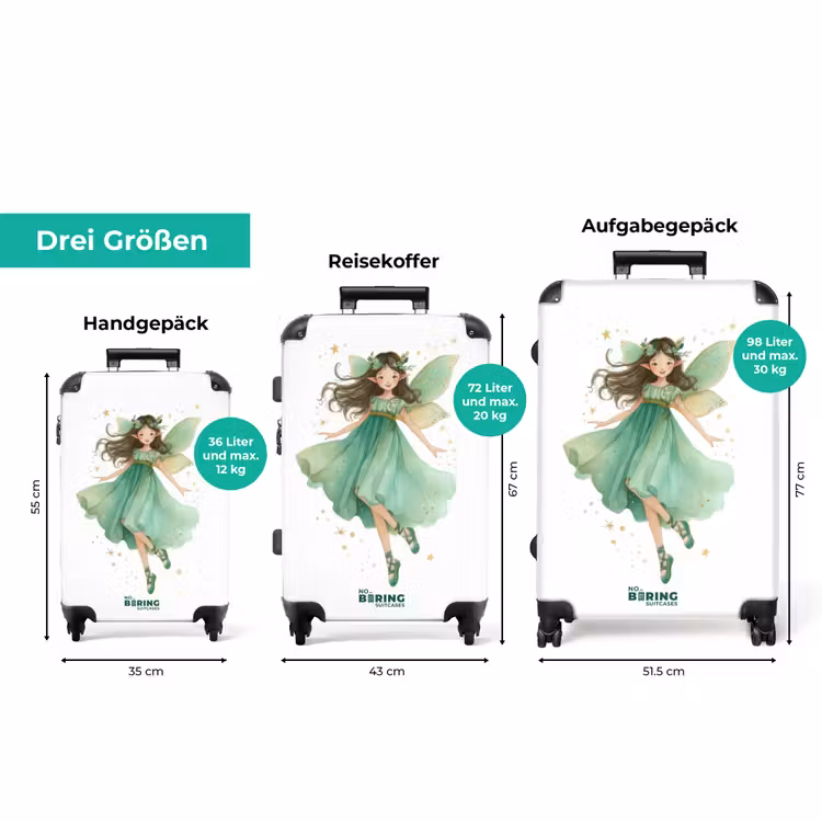 Koffer - Elfe mit braunem Haar und grünem Kleid — 3