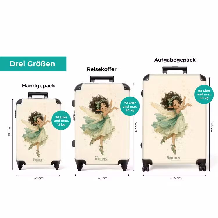 Koffer - Elfe mit dunklen Locken und einem grünen Kleid — 3