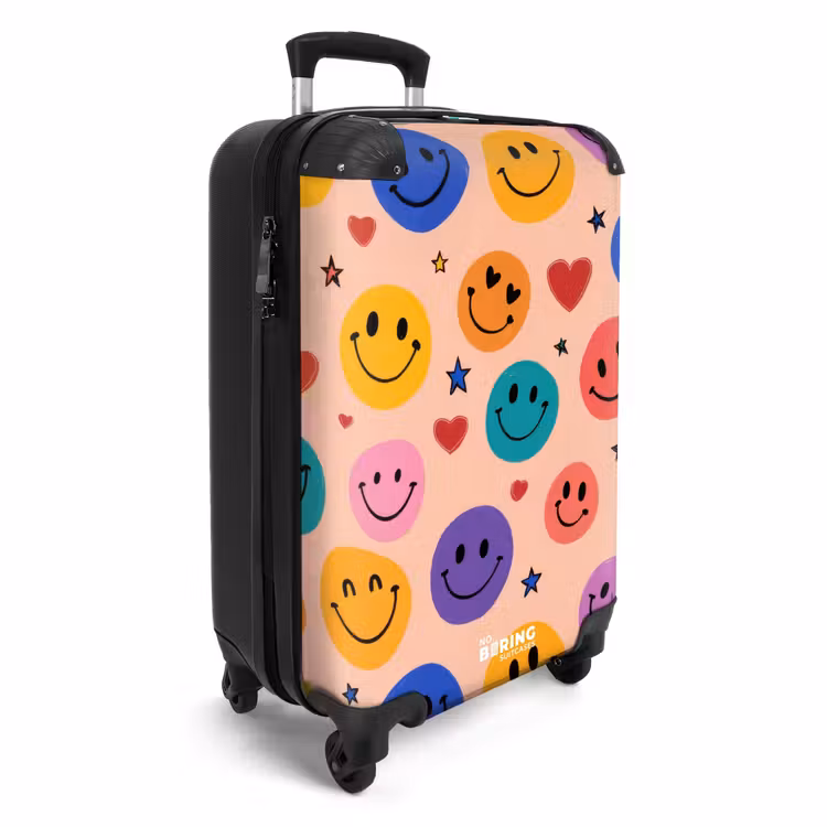 Koffer - Muster aus bunten Smiley-Gesichtern — 2