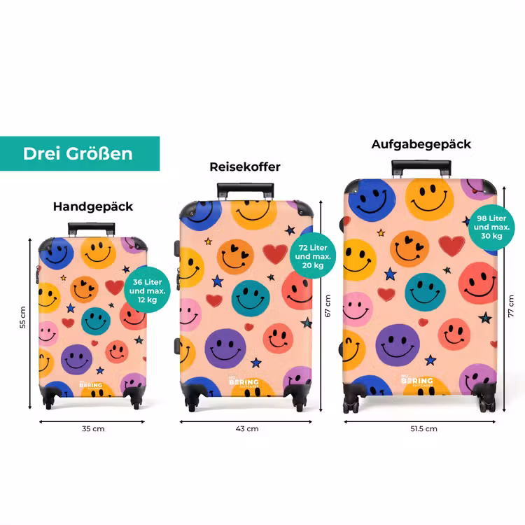 Koffer - Muster aus bunten Smiley-Gesichtern — 3