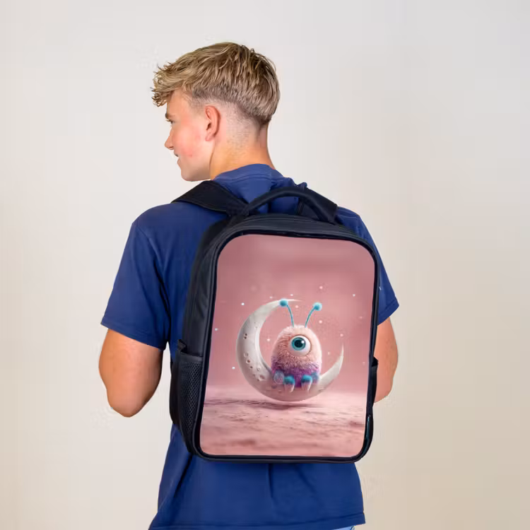 Kinderrucksack - Schwarz - Mondbeobachter mit einem Auge — 3