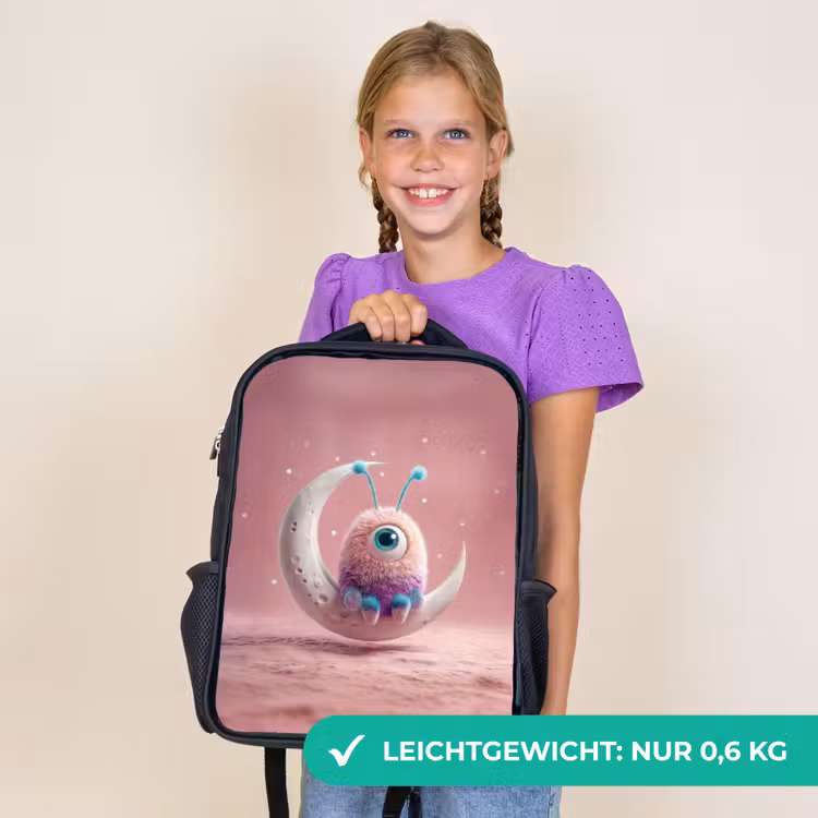 Kinderrucksack - Schwarz - Mondbeobachter mit einem Auge — 7
