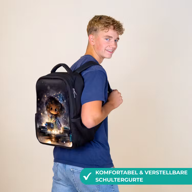 Kinderrucksack - Schwarz - Nachtzauber im Dunstlicht — 9
