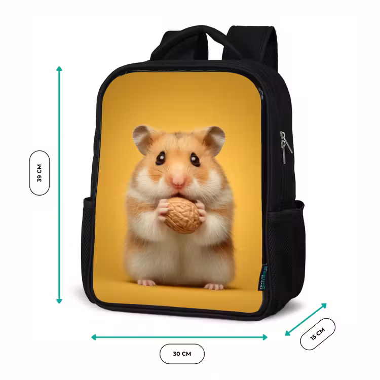 Kinderrucksack - Schwarz - Nuss-Moment auf Gelb — 6
