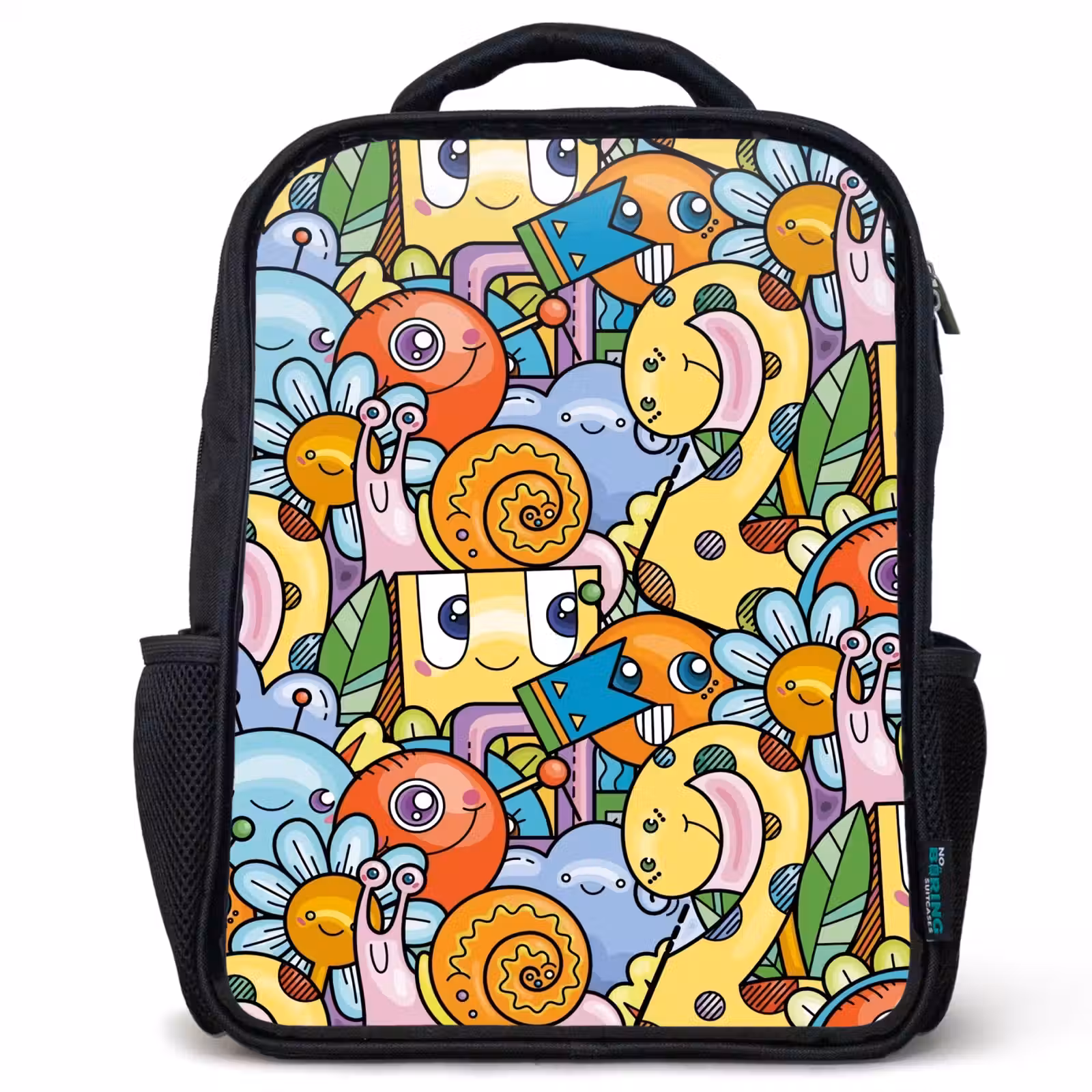 Kinderrucksack - Schwarz - Monster mit Punkten — 1