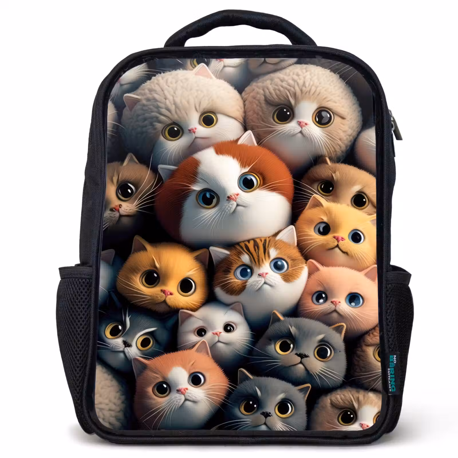 Kinderrucksack - Schwarz - Orangefarbene Katzen — 1