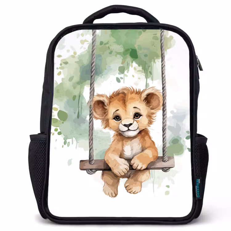 Kinderrucksack - Schwarz - Löwe - Tier - Kinder - Dschungel — 1