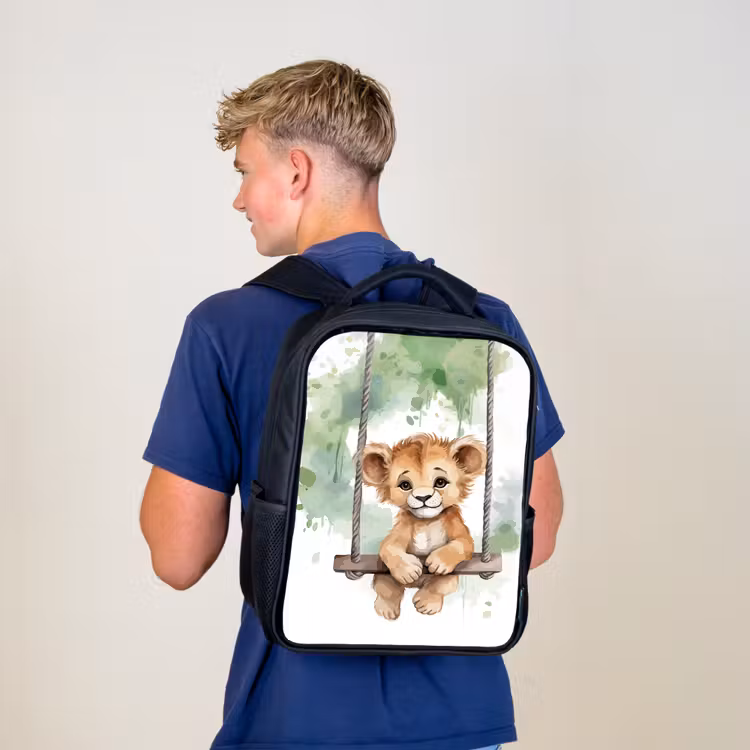 Kinderrucksack - Schwarz - Löwe - Tier - Kinder - Dschungel — 3