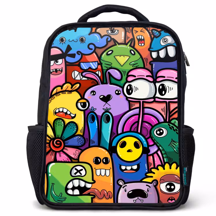 Kinderrucksack - Schwarz - Lustige Monsterbande — 1