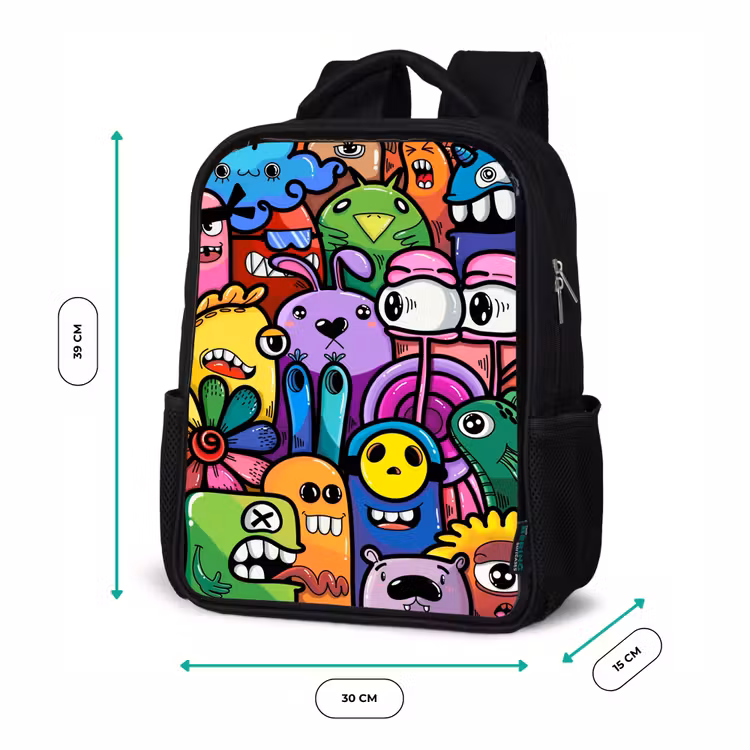 Kinderrucksack - Schwarz - Lustige Monsterbande — 6