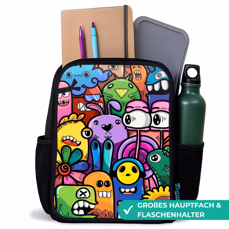 Kinderrucksack - Schwarz - Lustige Monsterbande — 8