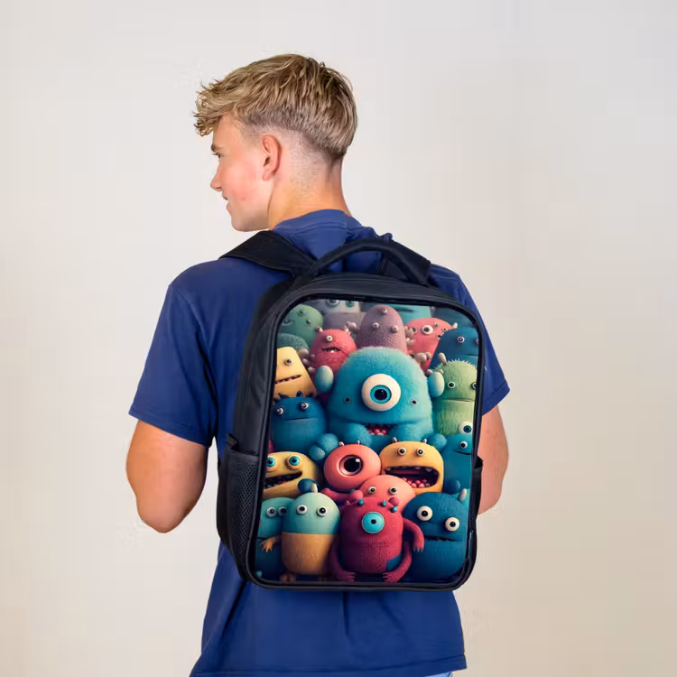 Kinderrucksack - Schwarz - Monster Crowd — 3