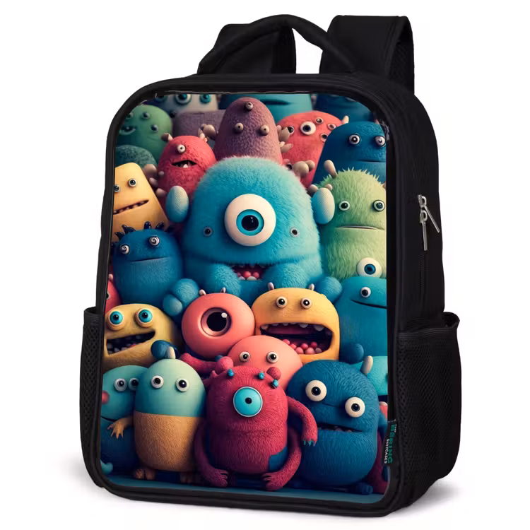 Kinderrucksack - Schwarz - Monster Crowd — 4