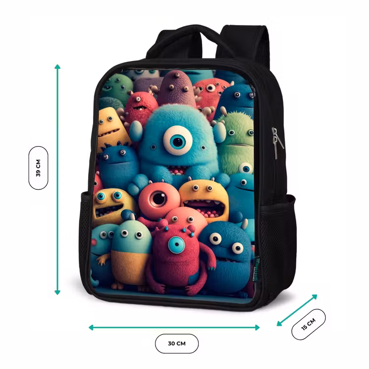 Kinderrucksack - Schwarz - Monster Crowd — 6