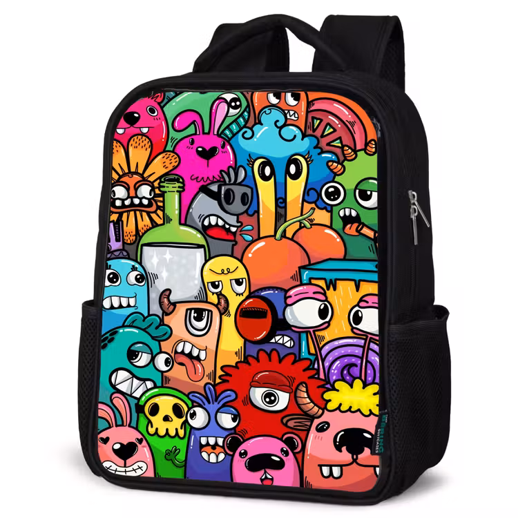 Kinderrucksack - Schwarz - Monster mit 1 Auge — 4