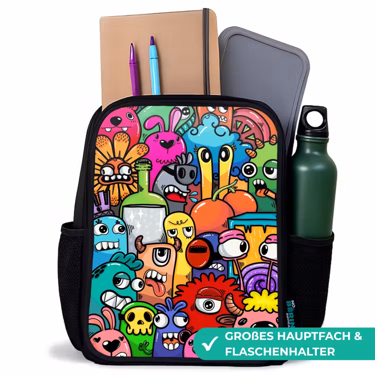 Kinderrucksack - Schwarz - Monster mit 1 Auge — 8