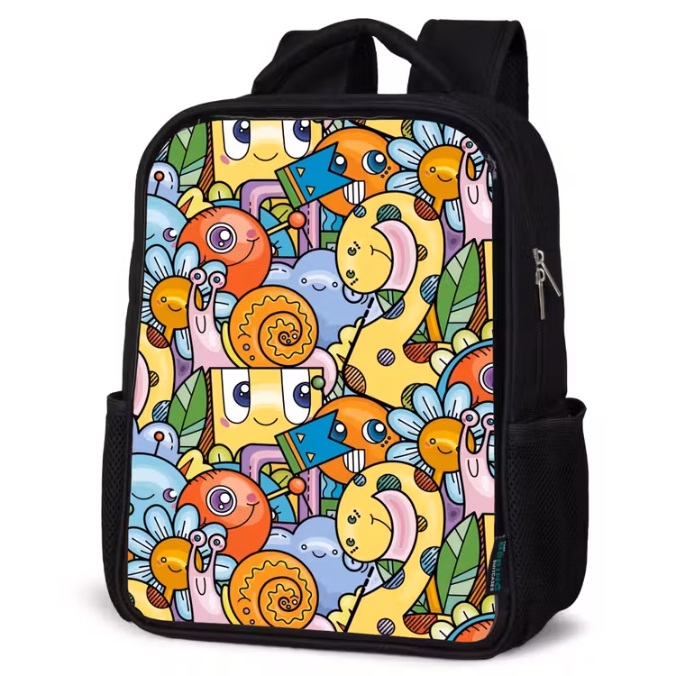 Kinderrucksack - Schwarz - Monster mit Punkten — 4