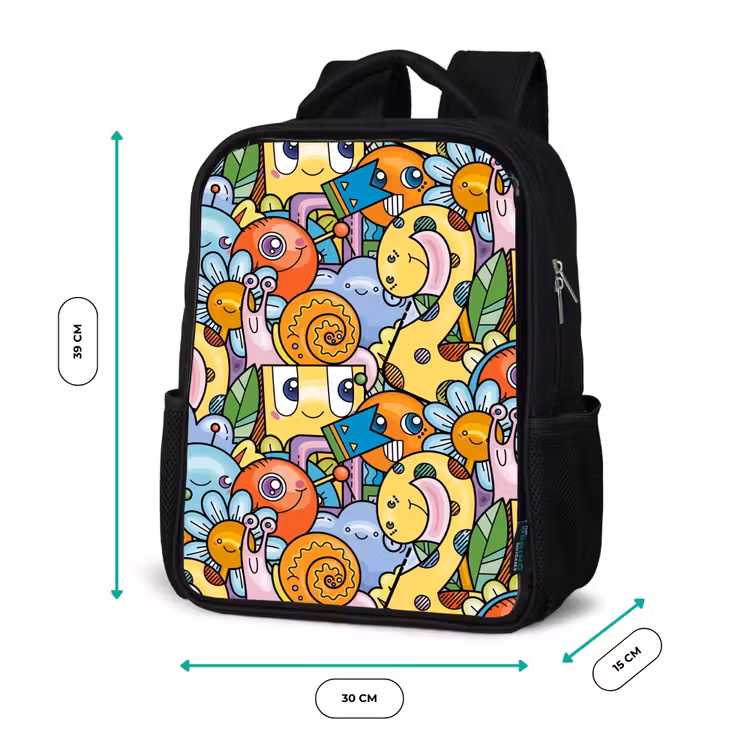 Kinderrucksack - Schwarz - Monster mit Punkten — 6