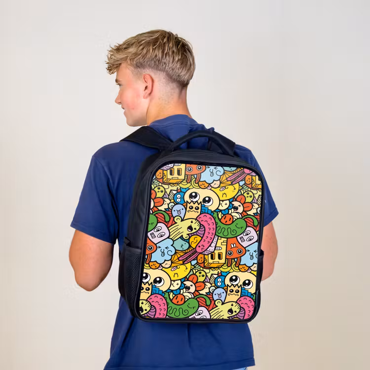 Kinderrucksack - Schwarz - Niedliche Biester in der Stadt — 3
