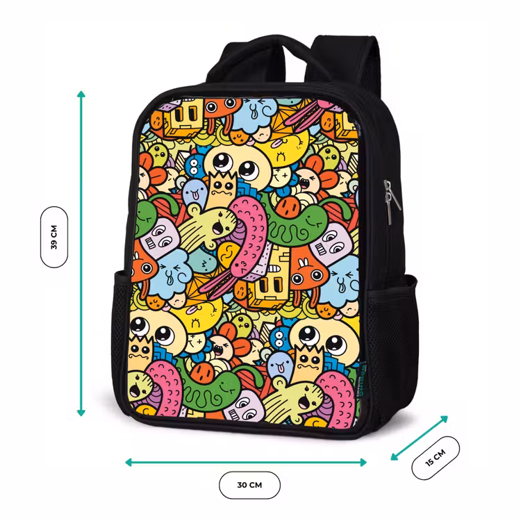 Kinderrucksack - Schwarz - Niedliche Biester in der Stadt — 6