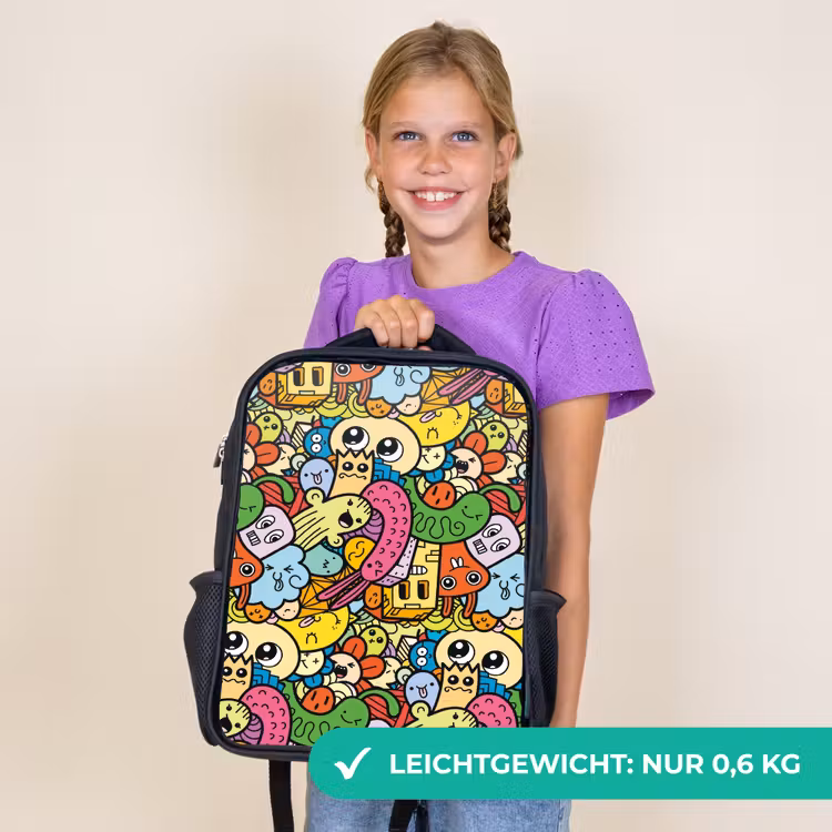 Kinderrucksack - Schwarz - Niedliche Biester in der Stadt — 7