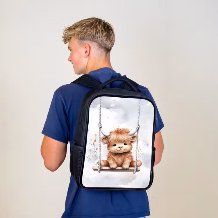 Kinderrucksack - Schwarz - Schottischer Hochländer - Tier - Kinder — 3